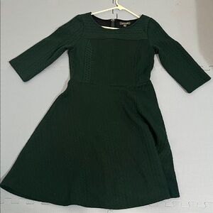 ModCloth Textured Fit and Flare Dress Women’s Medium Green Sweater KnIt Inspired